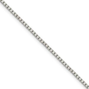 1.75mm Sterling Silver, Box Chain Necklace, 26 Inch